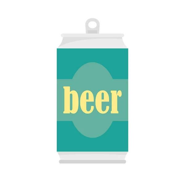 Beer can icon, flat style — Stock Vector