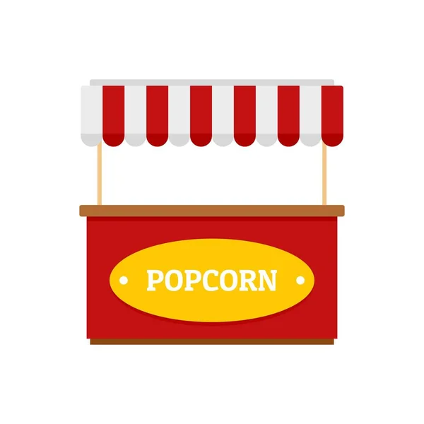 Popcorn street shop icon, flat style — Stock Vector