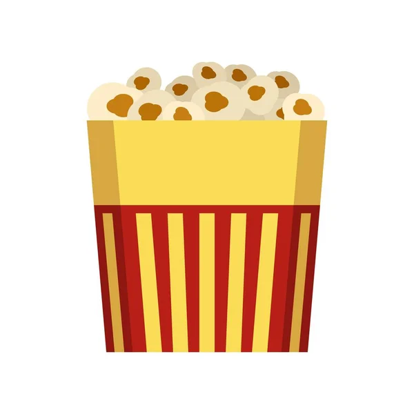 Papper Popcorn Låda Ikon Flat Illustration Papper Popcorn Kryssrutan Vektor — Stock vektor