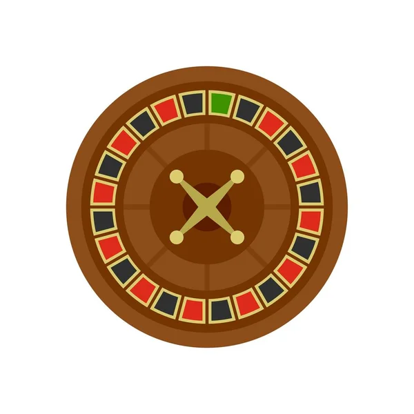 Icono de ruleta de casino, estilo plano — Archivo Imágenes Vectoriales