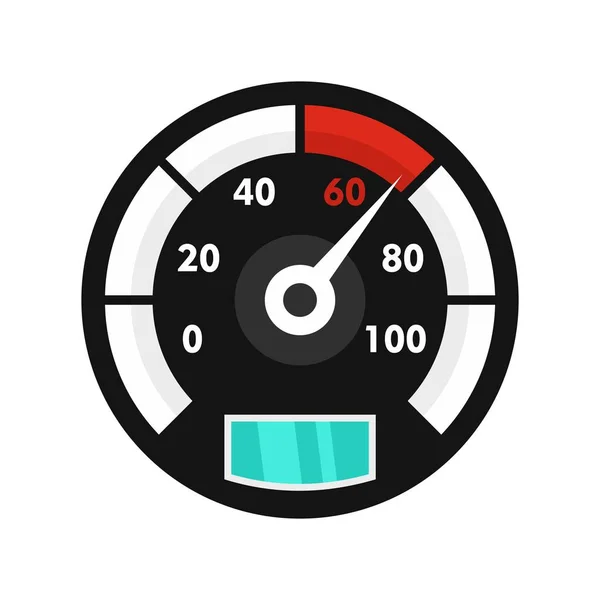 Motor bike speedometer icon, flat style — Stock Vector