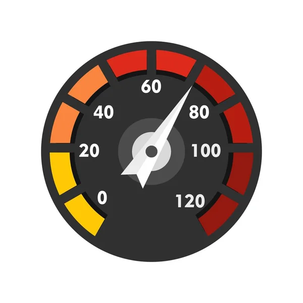 Car speedometer icon, flat style — Stock Vector