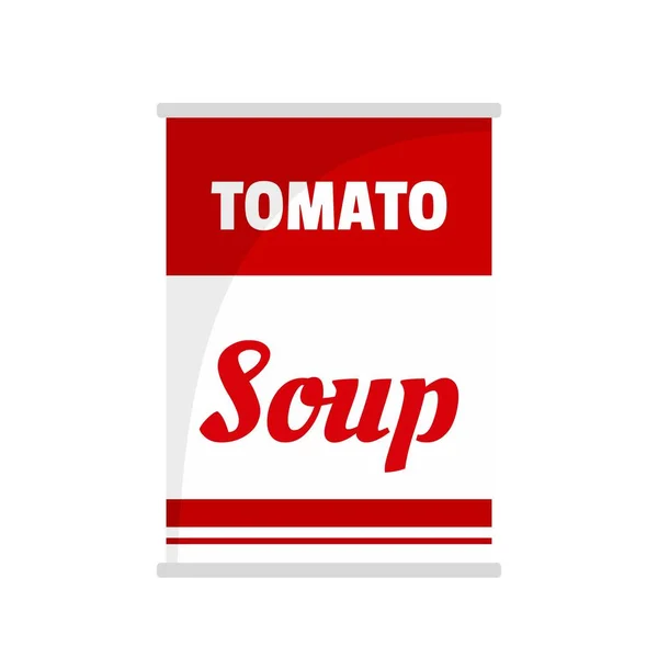 Tomatensuppe Dose Symbol, flache Art — Stockvektor