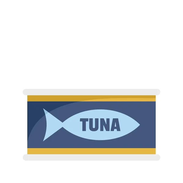 Thunfisch Blechdose Ikone, flache Art — Stockvektor
