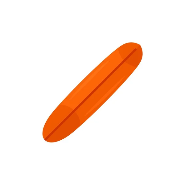 Orangefarbenes Surfbrett-Symbol, flacher Stil — Stockvektor