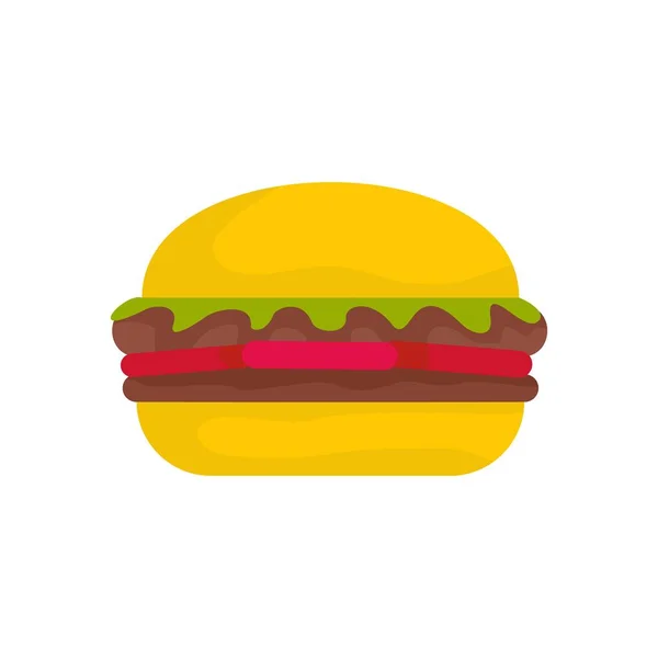 Fresh burger icon, flat style — Stock Vector