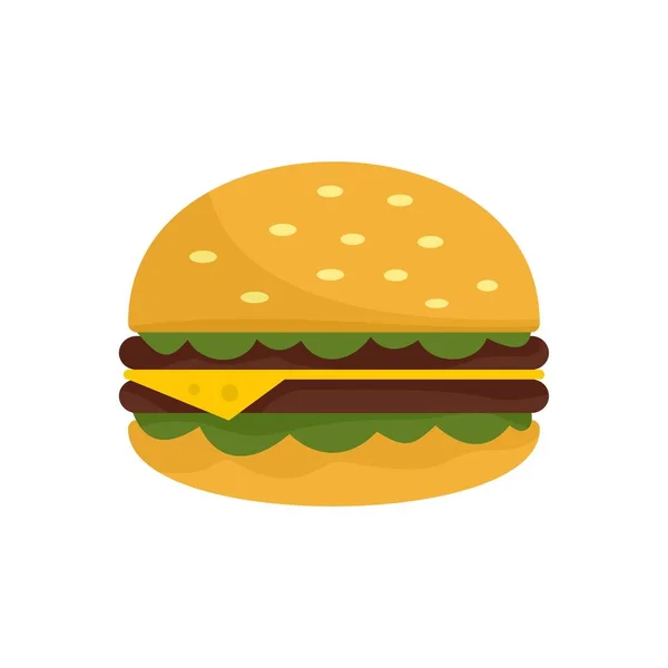 Icono de hamburguesa poco saludable, estilo plano — Archivo Imágenes Vectoriales