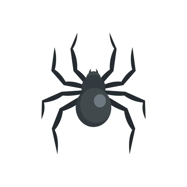 Black widow spider icon, flat style — Stock Vector