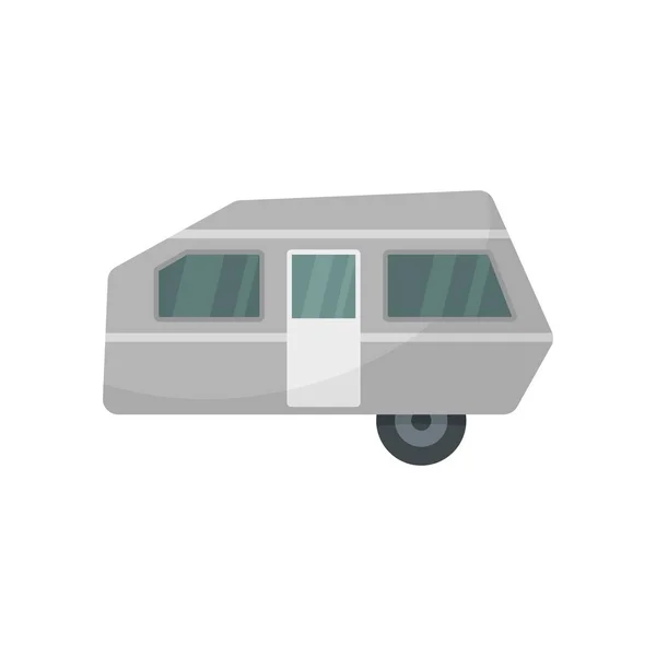 Moderna camp trailer ikon, platt stil — Stock vektor