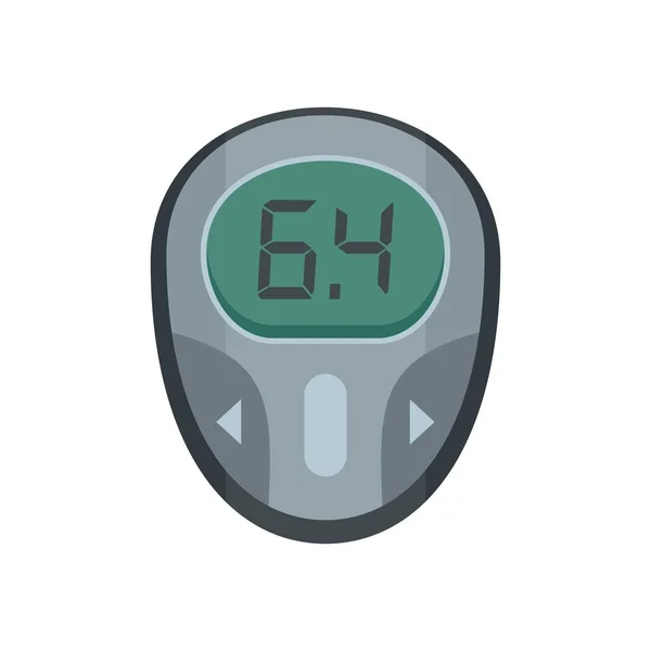 Glucose meter icon, flat style — Stock Vector