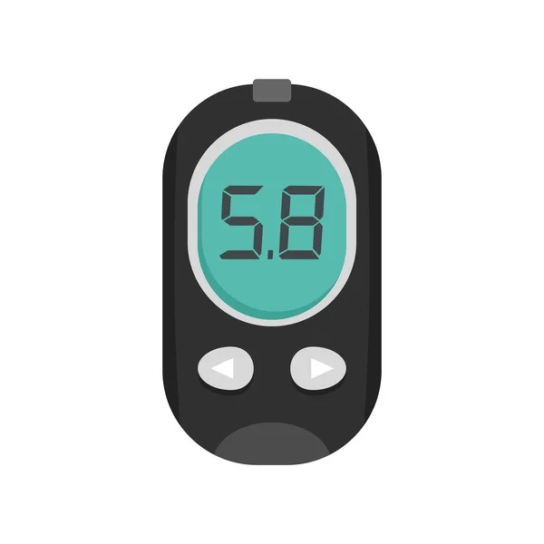 Blood glucose meter icon, flat style — Stock Vector