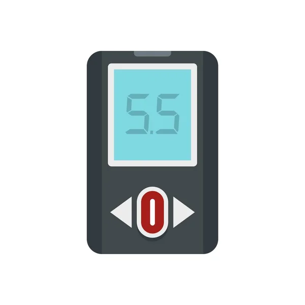 Blood glucometer icon, flat style — Stock Vector