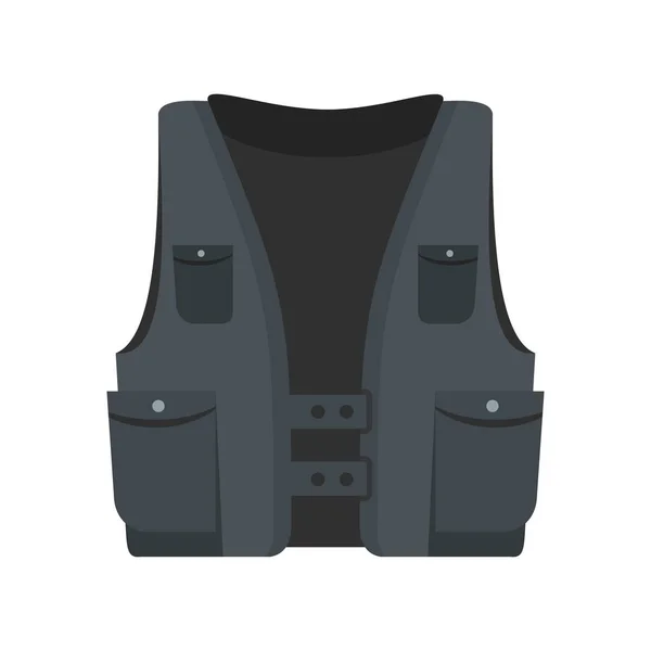 Icône de gilet de poche, style plat — Image vectorielle