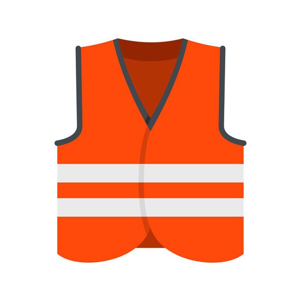 Road vest icon, flat style