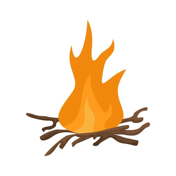 Bbq fire icon, flat style — Stock Vector