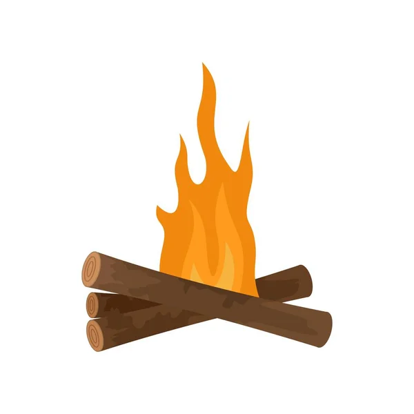 Indítsa el a tűz kemping ikon, lapos stílusú — Stock Vector