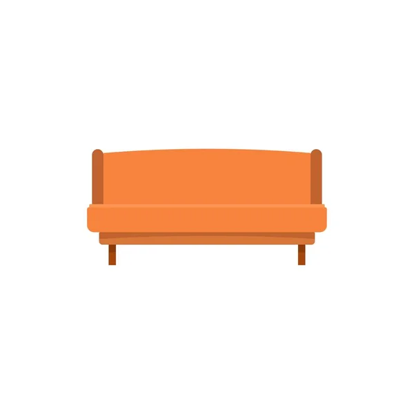 Orangefarbenes kleines Sofa-Symbol, flacher Stil — Stockvektor