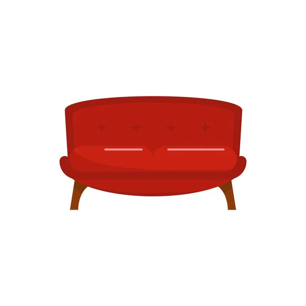 Tuxedo czerwona kanapa ikona, płaski — Wektor stockowy