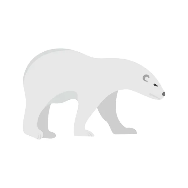 Paseo del icono del oso polar, estilo plano — Vector de stock