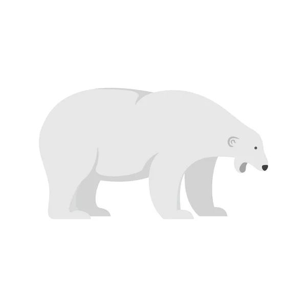 Oso polar soñoliento icono, estilo plano — Vector de stock