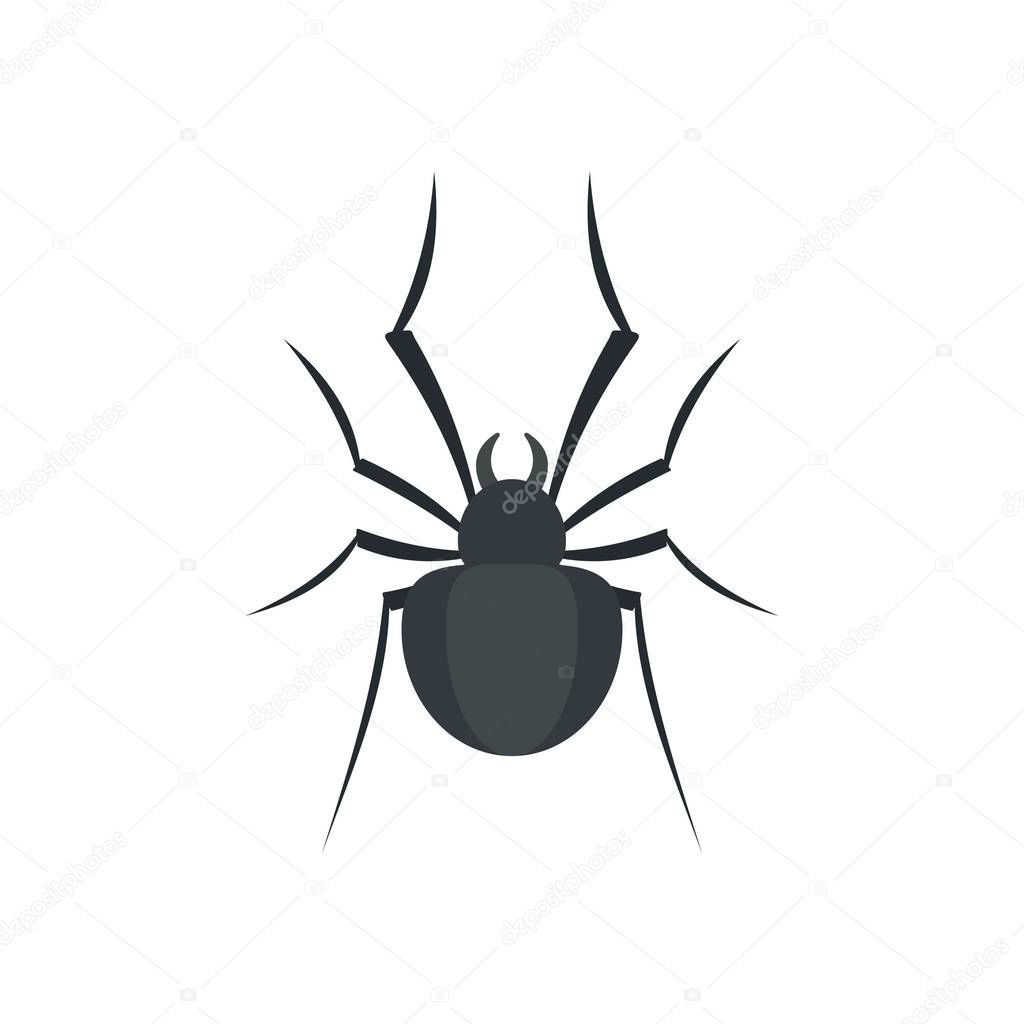 Black house spider icon, flat style