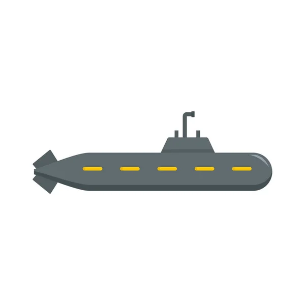 Icône de sous-marin militaire, style plat — Image vectorielle