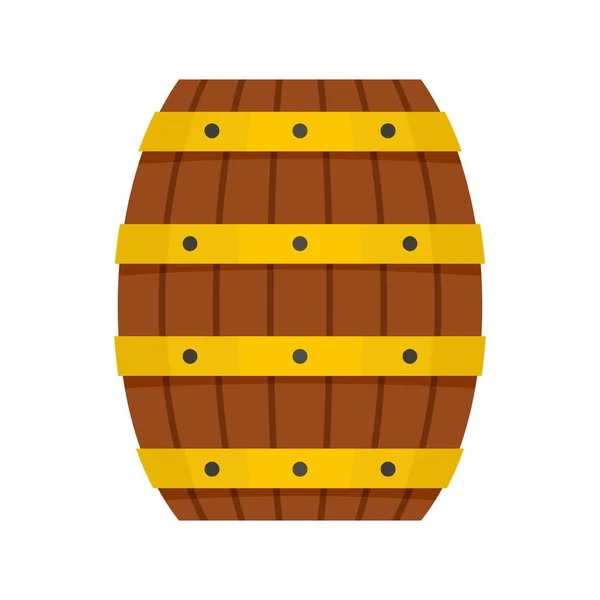 Wood barrel icon, flat style — Stock Vector