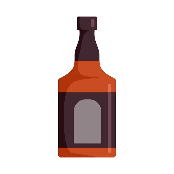 Bottle of rum icon, flat style — Stock Vector