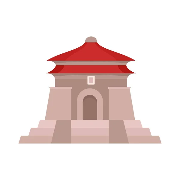 Taïwan icône du temple, style plat — Image vectorielle