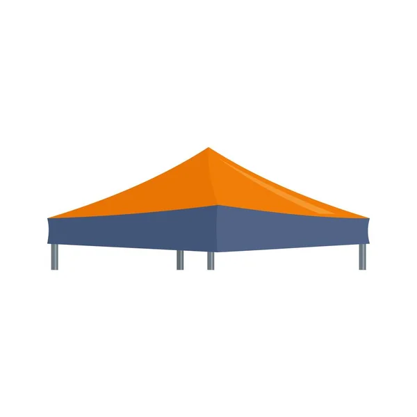 Icona grande tenda arancione blu, stile piatto — Vettoriale Stock