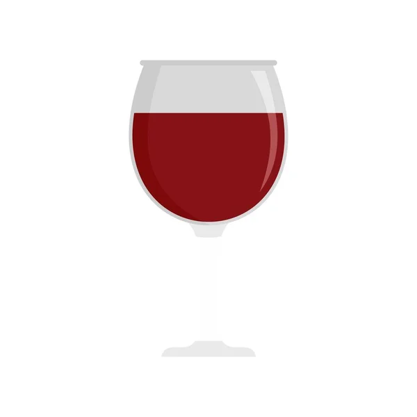 Glas wijn pictogram, vlakke stijl — Stockvector