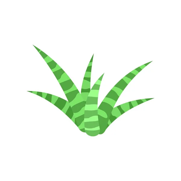 Icône d'aloès vert blanc, style plat — Image vectorielle