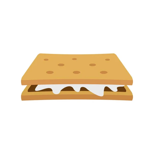 Marshmallow Cracker Ikone, flacher Stil — Stockvektor