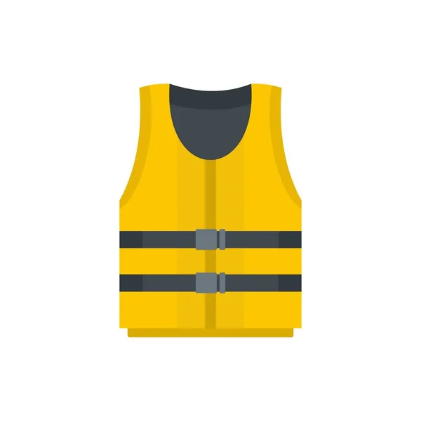 Icona gilet in kayak, stile piatto — Vettoriale Stock