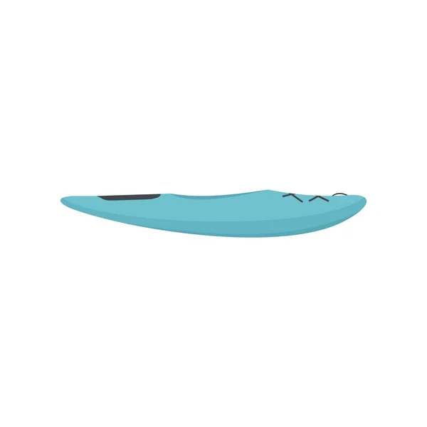 Blue kayak icon, flat style