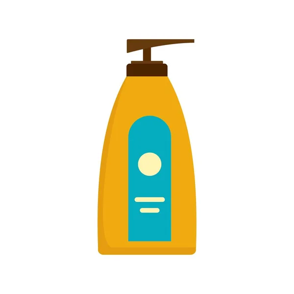Icono del sol de la loción del dispensador, estilo plano — Vector de stock