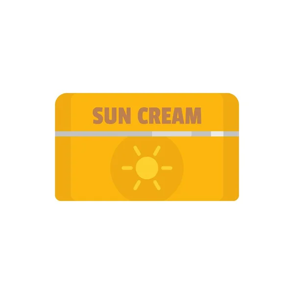 Sun cream icon, flat style — Stock Vector