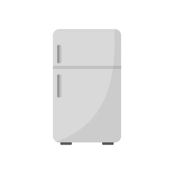 Retro koelkast pictogram, vlakke stijl — Stockvector