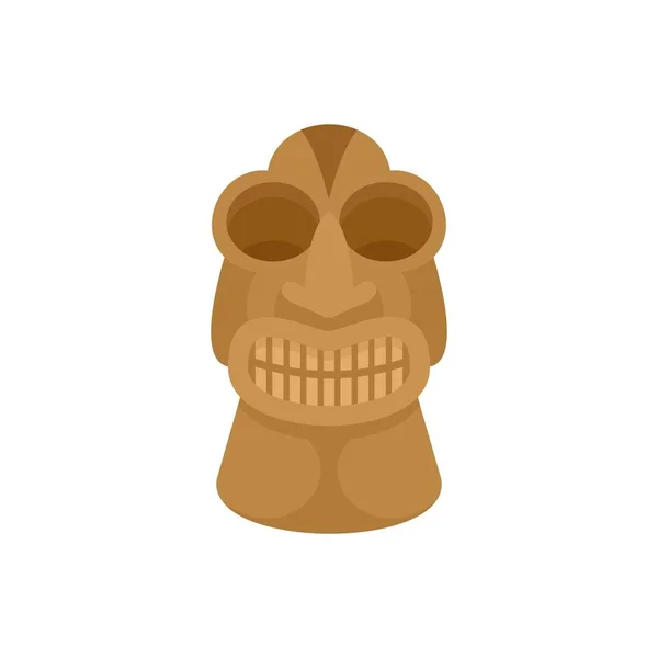 Ídolo Tiki icono de Hawai, estilo plano — Vector de stock