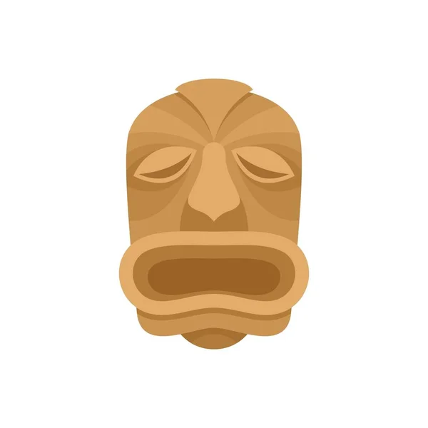 Icono de tiki hecho en madera, estilo plano — Vector de stock