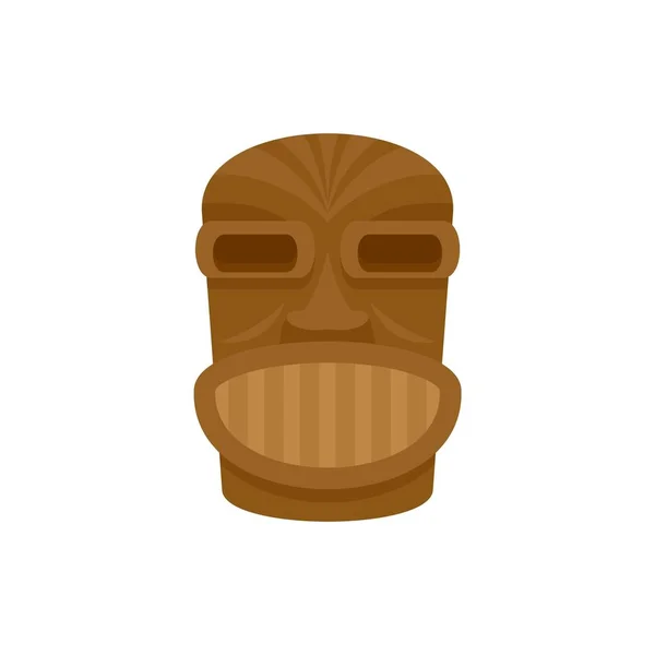 Icono de ídolo de madera de Hawaii, estilo plano — Vector de stock