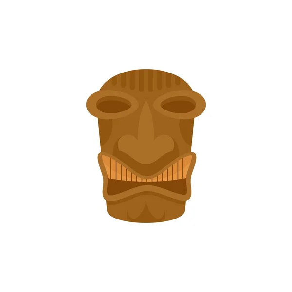 Idole tribale icône tiki, style plat — Image vectorielle