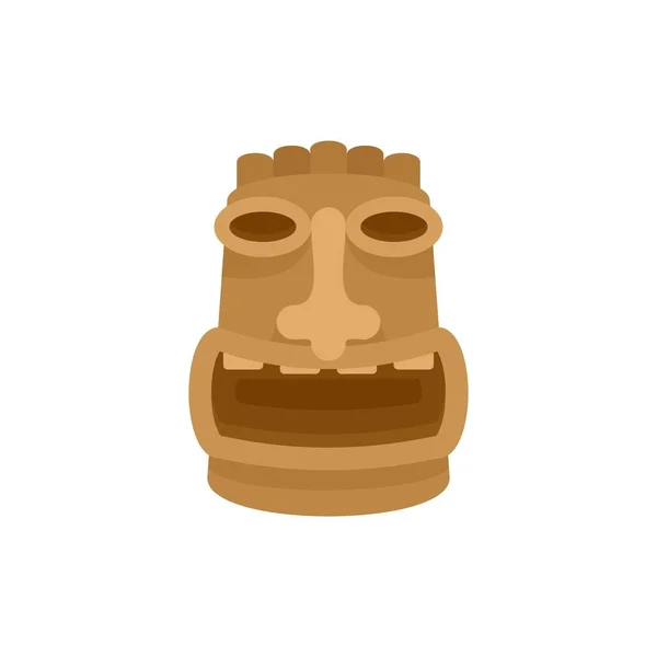 Icône d'idole en bois Tiki, style plat — Image vectorielle