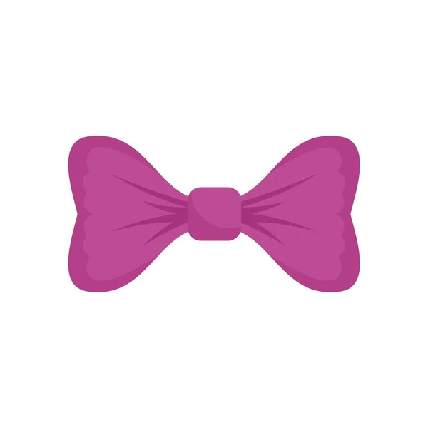 Purple bow tie icon, flat style — Stock Vector