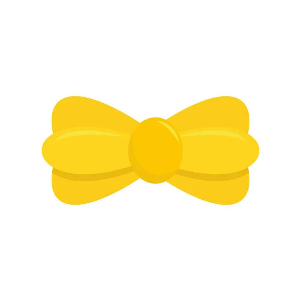 Icône noeud papillon jaune, style plat — Image vectorielle