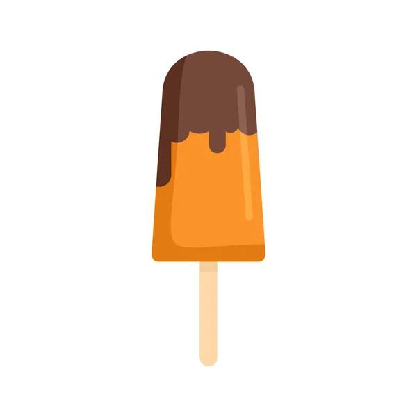 Vanilková ikona zmrzliny, plochý styl — Stockový vektor