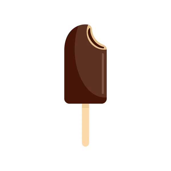 Black ice cream pictogram, vlakke stijl — Stockvector