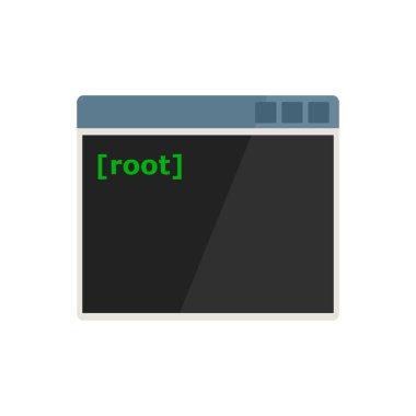 Root window icon, flat style clipart