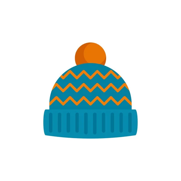 Ikona czapki zimowej, płaska — Wektor stockowy