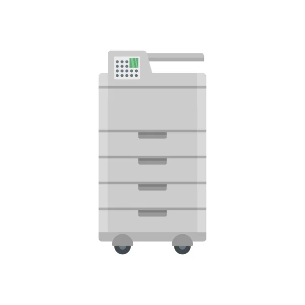 Big office printer icon, flat style — Stock Vector